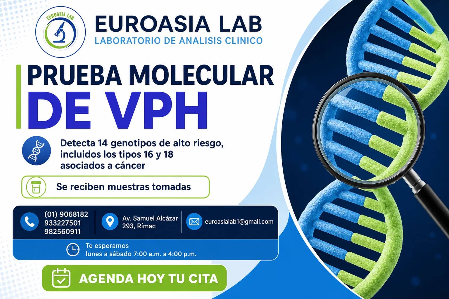 Información visual de Prueba molecular Papiloma Virus (VPH)
