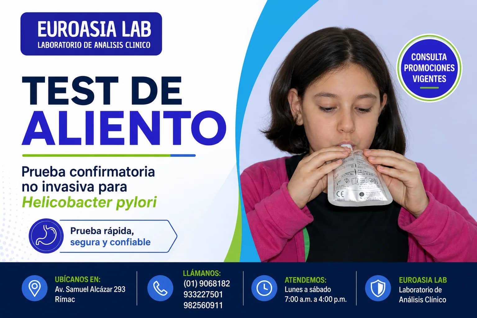 Información visual de Test de aliento · Helicobacter pylori